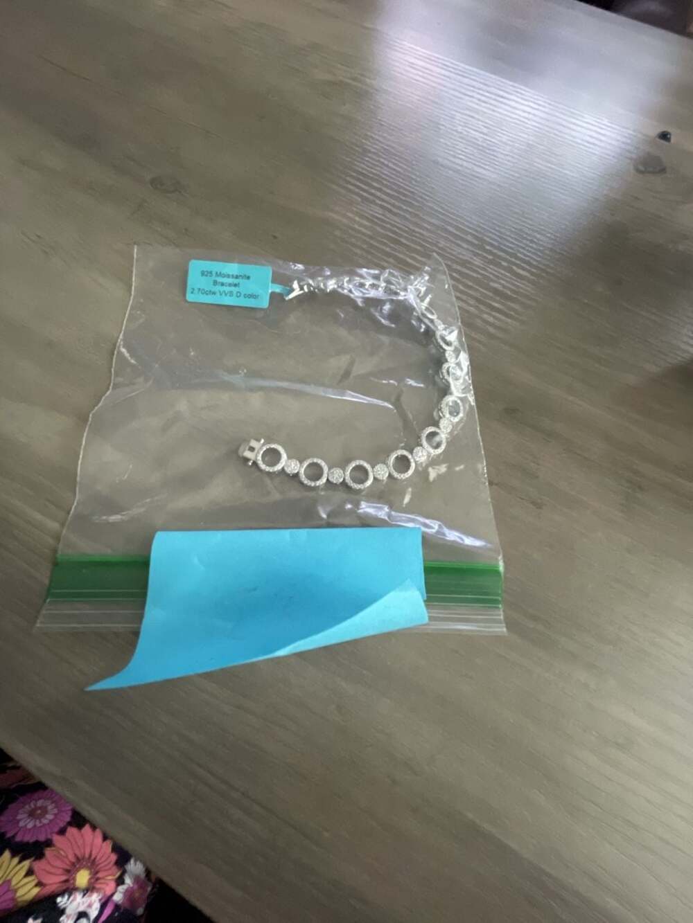 #233 925 Moissanite Bracelet Size 7
